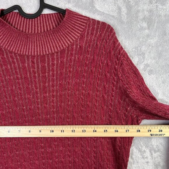 Abercrombie and Fitch Knit Longsleeve Dress Women's Medium Red Valentines Day - Picture 7 of 15